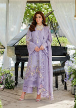 Elaf 3 Piece Custom Stitched Suit - Purple - LB30292