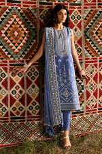 Gul Ahmed 3 Piece Custom Stitched Suit - Blue - LB31192