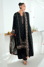 Gul Ahmed 3 Piece Custom Stitched Suit - Black - LB31209