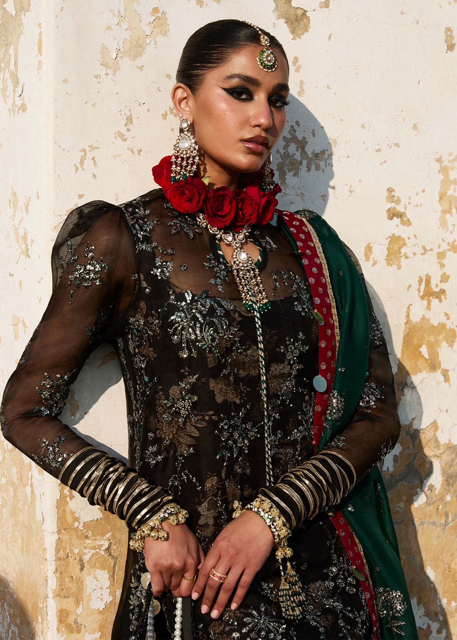 Hussain Rehar 3 Piece Custom Stitched Suit - Black - LB29332