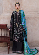Hussain Rehar 3 Piece Custom Stitched Suit - Black - LB30323