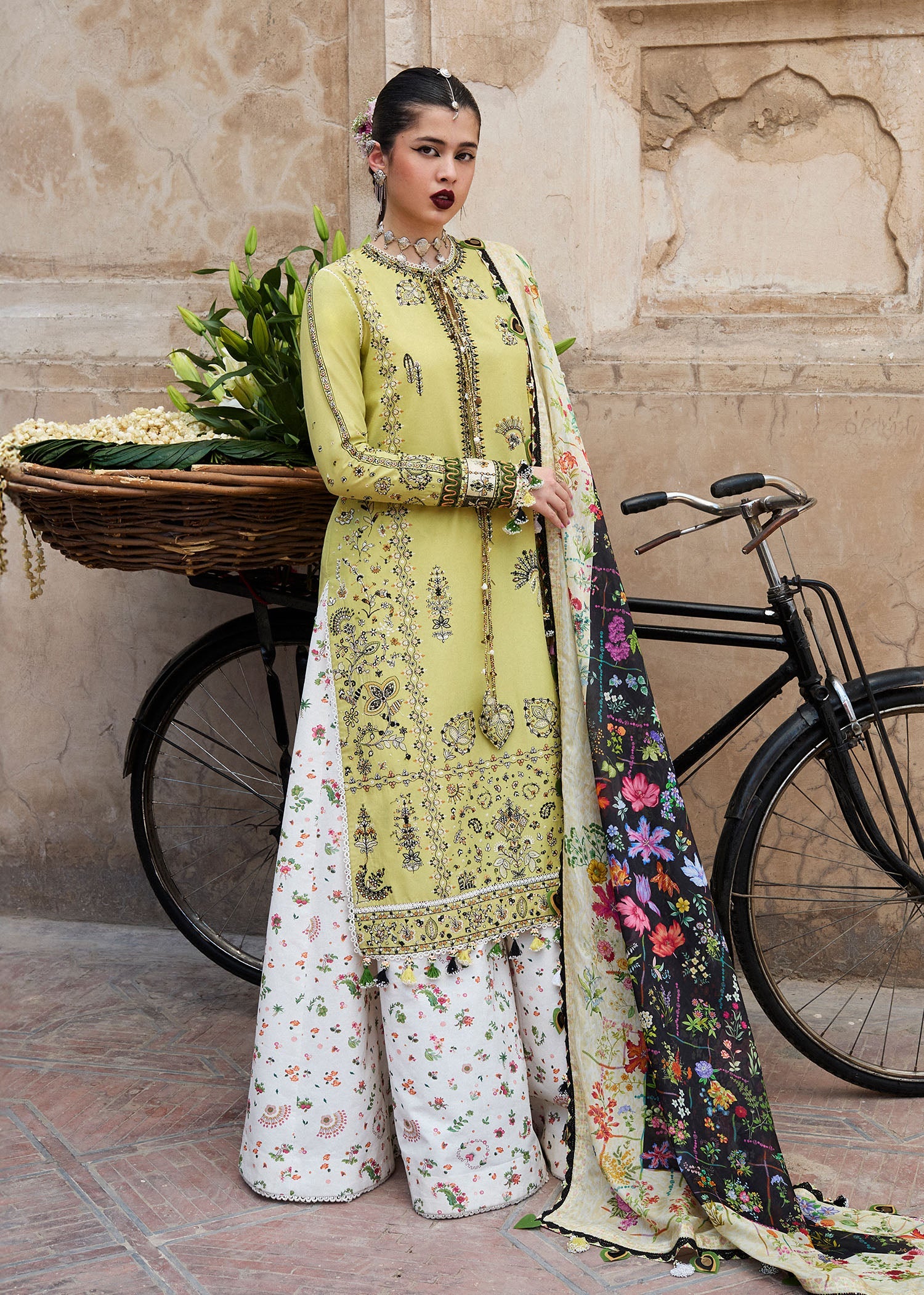 Hussain Rehar 3 Piece Custom Stitched Suit - Green - LB30320