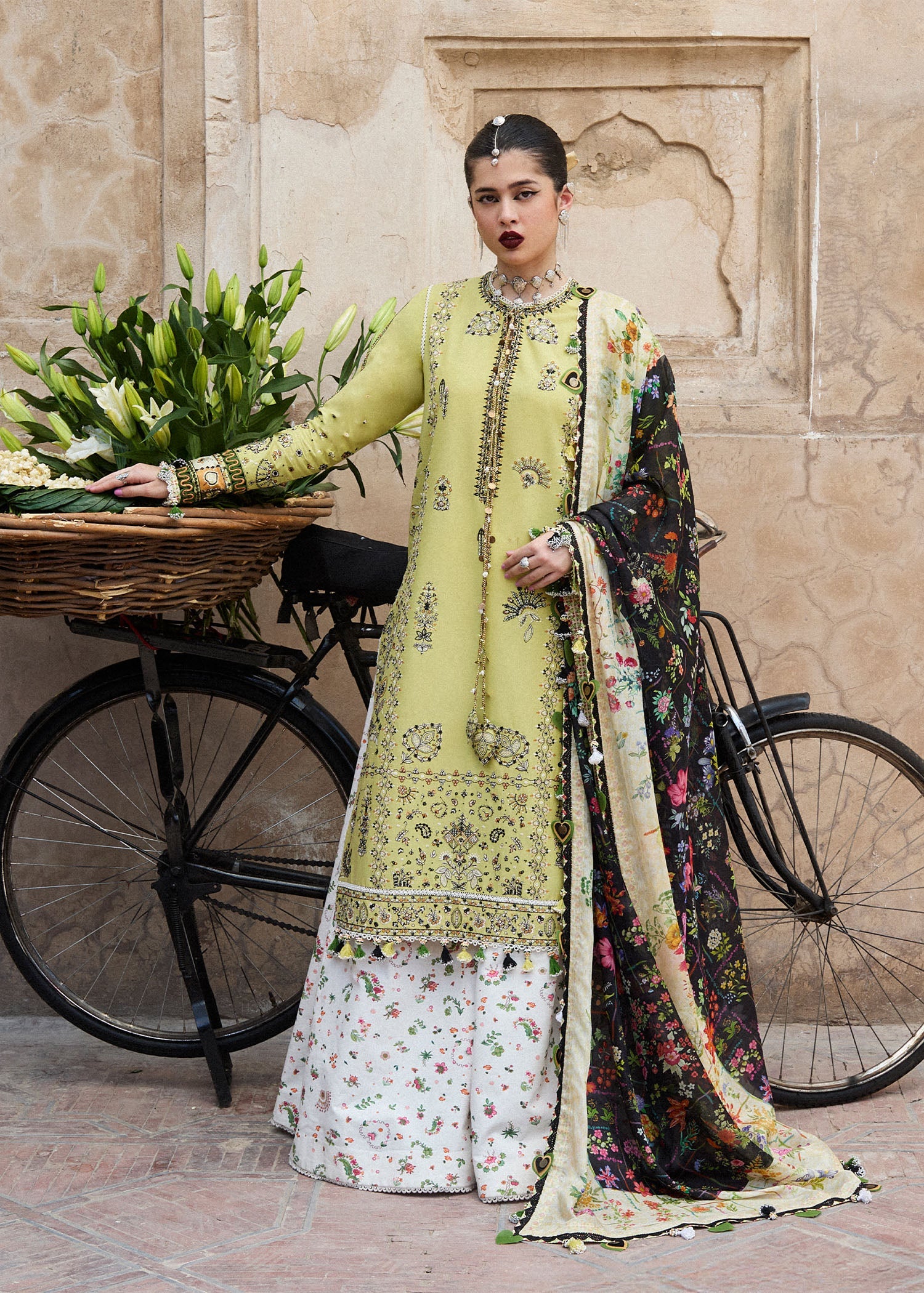 Hussain Rehar 3 Piece Custom Stitched Suit - Green - LB30320