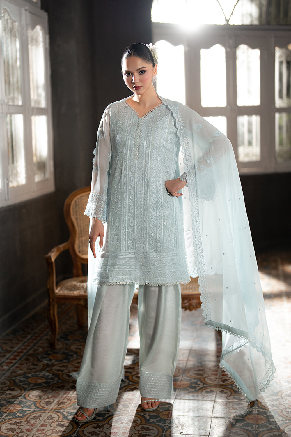 Azure 3 Piece Custom Stitched Suit - Blue - LB30307