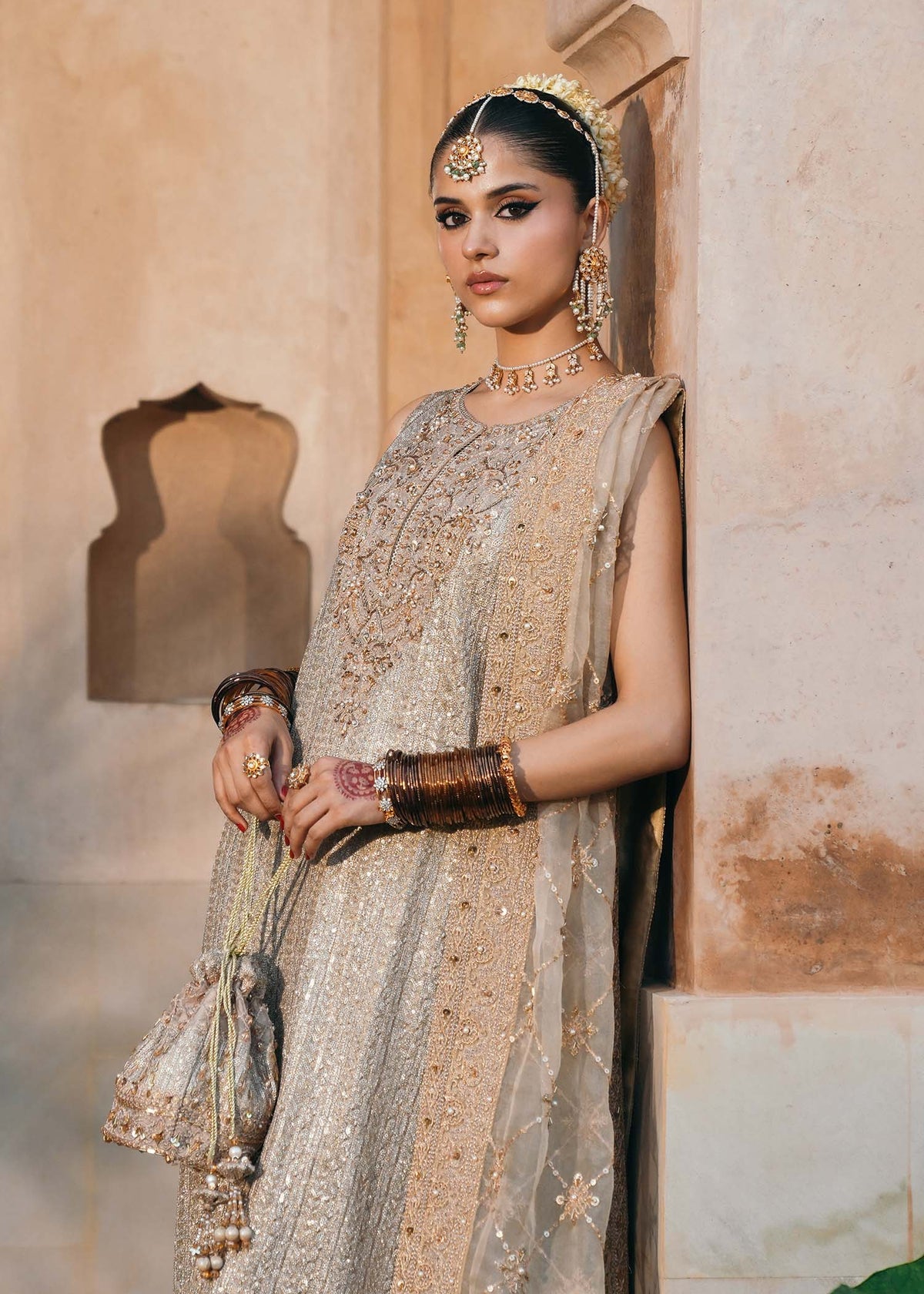 Kanwal Malik 3 Piece Pret Suit - Golden - LB30764