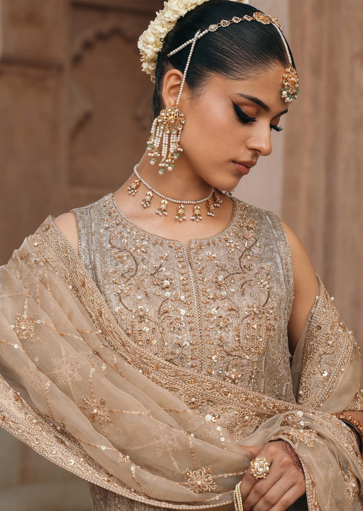 Kanwal Malik 3 Piece Pret Suit - Golden - LB30764