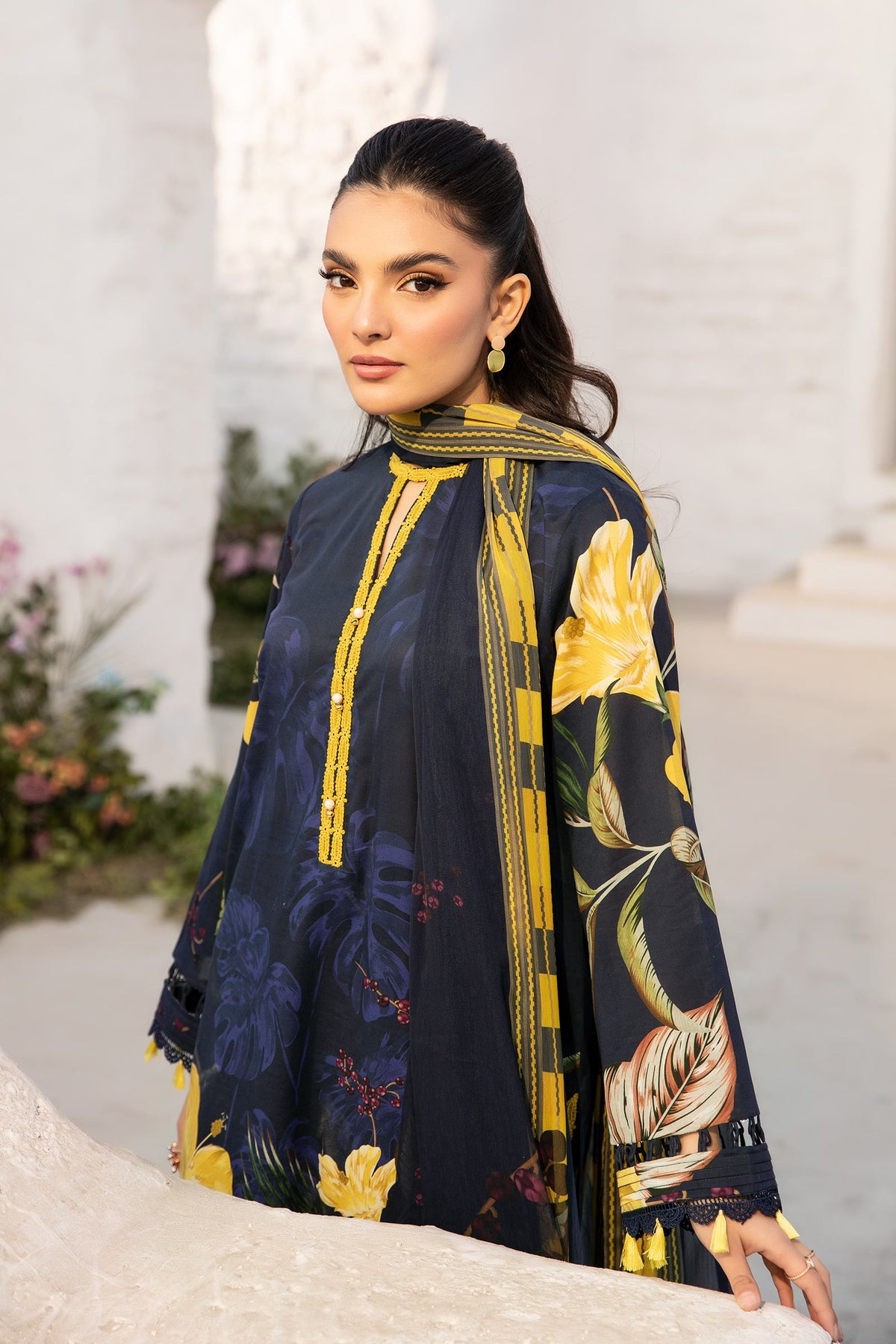 Maria.B 3 Piece Custom Stitched Suit - Blue - LB29743