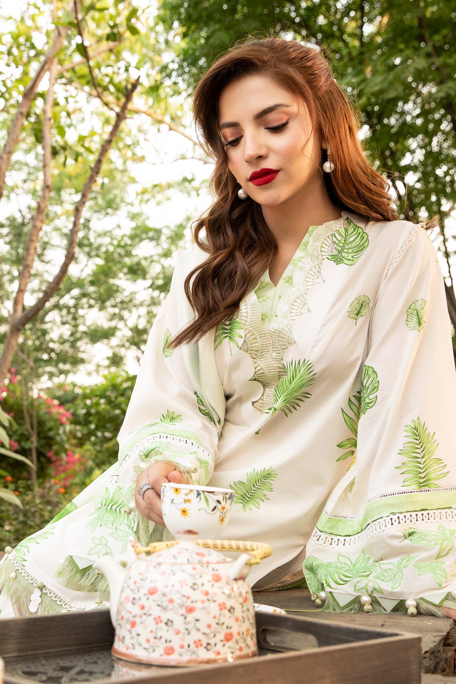 Maria.B 3 Piece Custom Stitched Suit - Off-White - LB30273