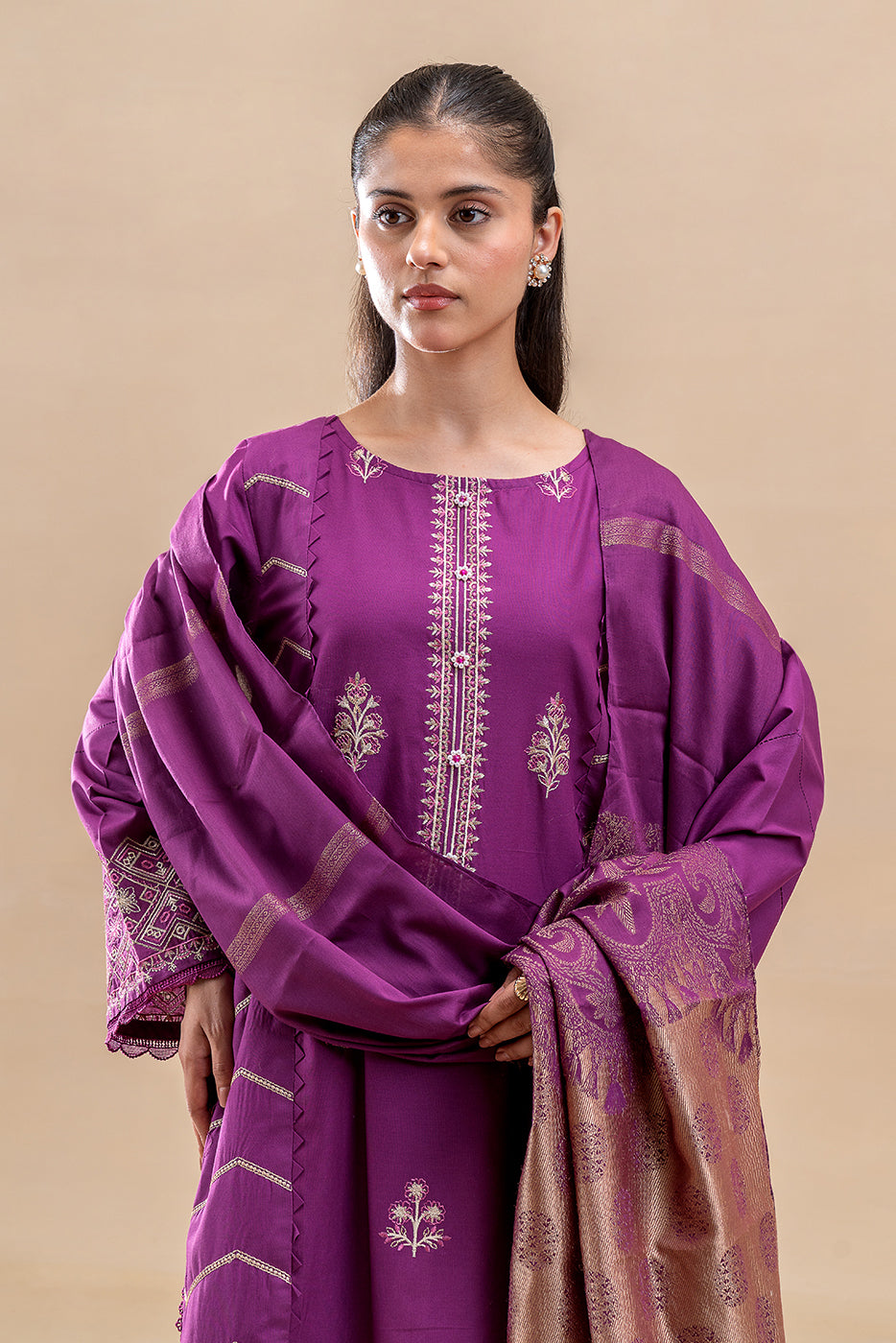 Beechtree 3 Piece Custom Stitched Suit - Purple - LB29987