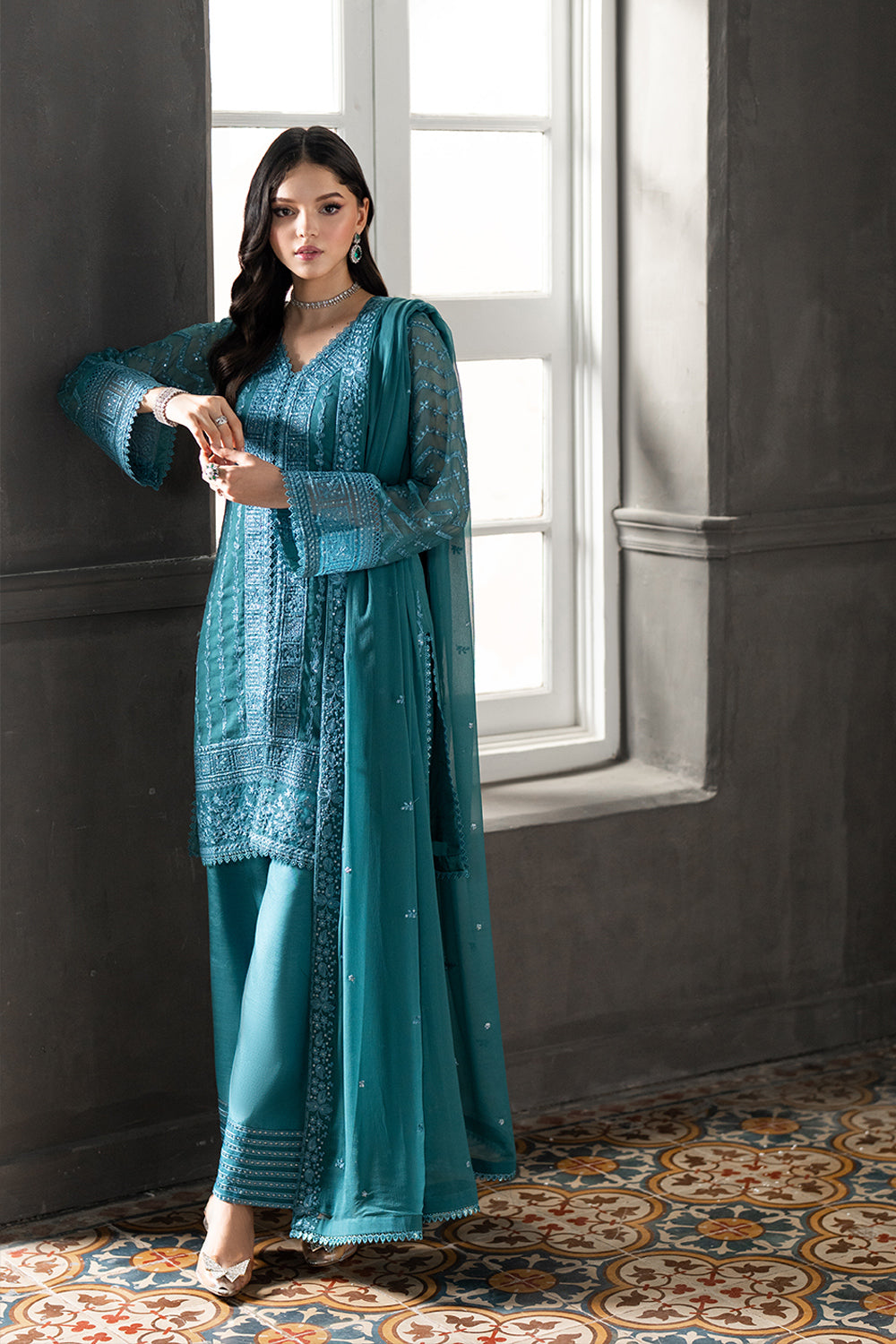 Azure 3 Piece Custom Stitched Suit - Green - LB30302