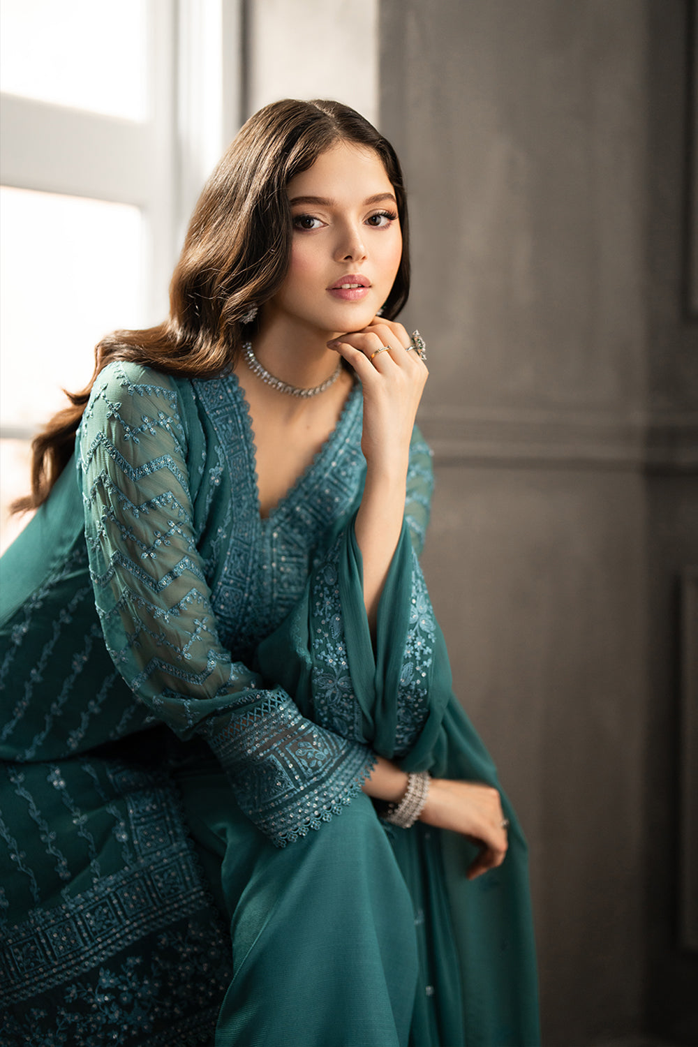 Azure 3 Piece Custom Stitched Suit - Green - LB30302