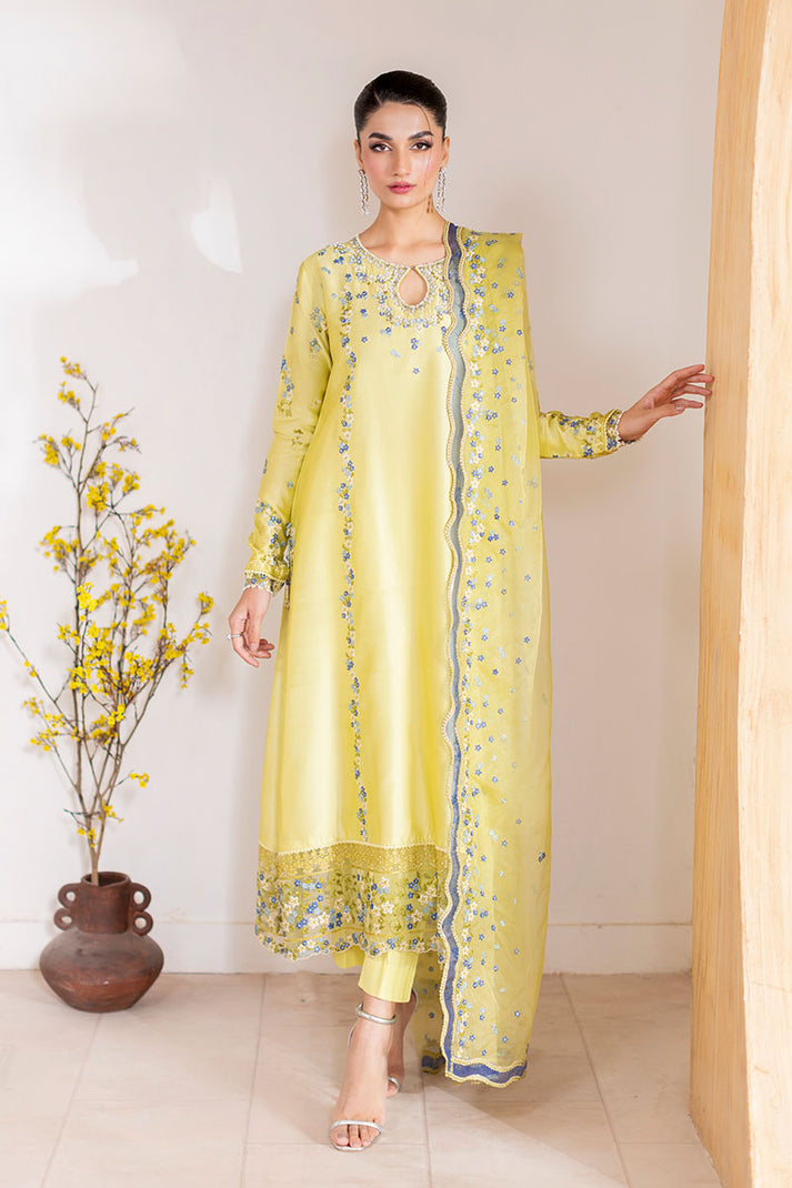Mushq 3 Piece Pret Suit - Green - LB30471
