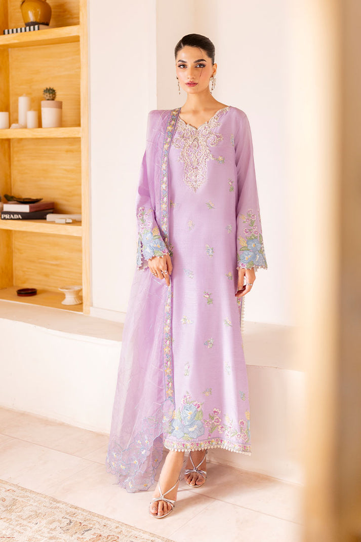 Mushq 3 Piece Pret Suit - Purple - LB30477