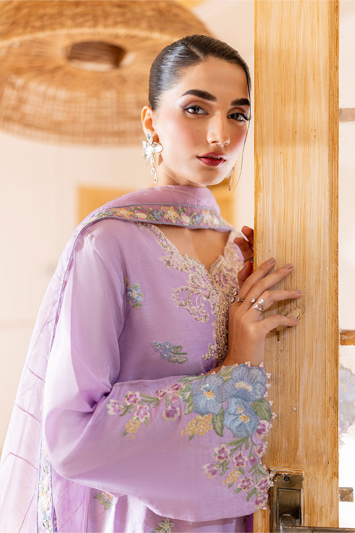 Mushq 3 Piece Pret Suit - Purple - LB30477