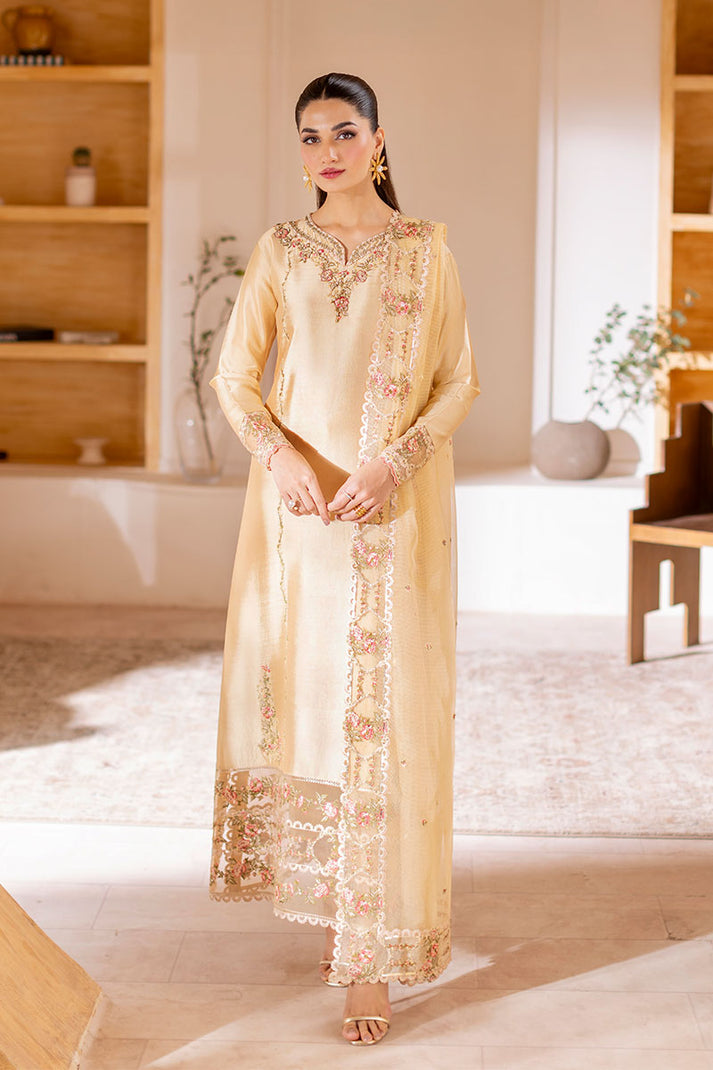 Mushq 3 Piece Pret Suit - Beige - LB30473