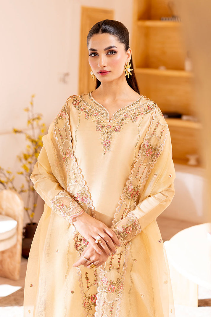 Mushq 3 Piece Pret Suit - Beige - LB30473