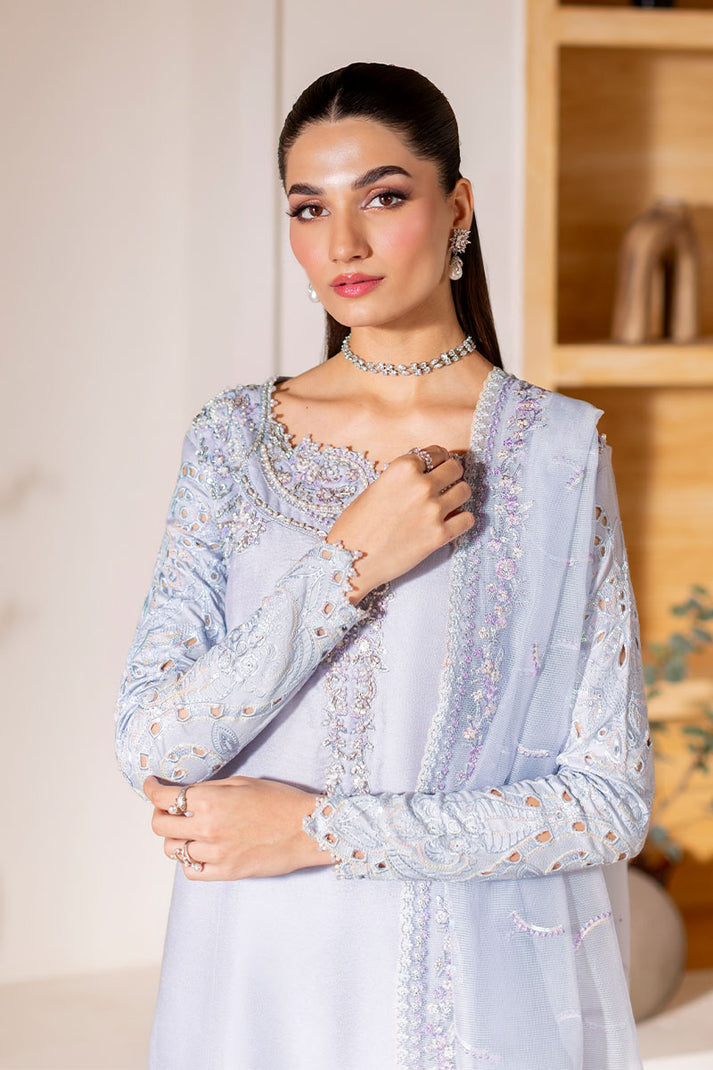 Mushq 3 Piece Pret Suit - Blue - LB30472