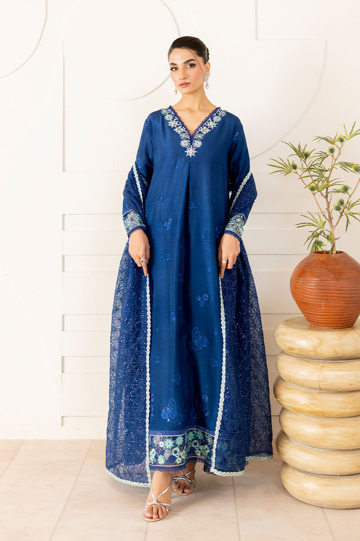 Mushq 3 Piece Pret Suit - Blue - LB30475