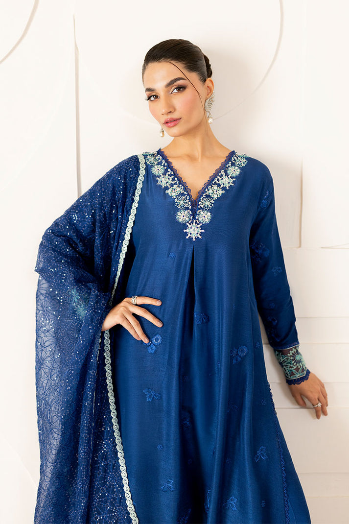 Mushq 3 Piece Pret Suit - Blue - LB30475