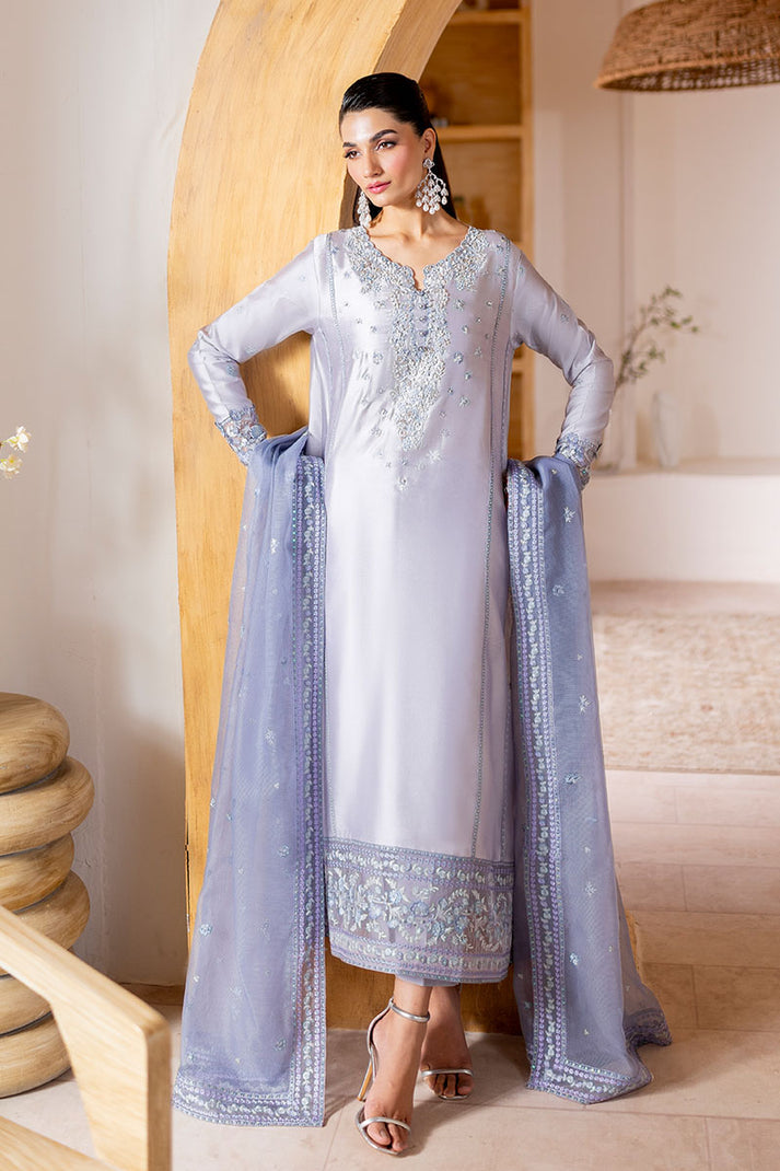 Mushq 3 Piece Pret Suit - Gray - LB30478