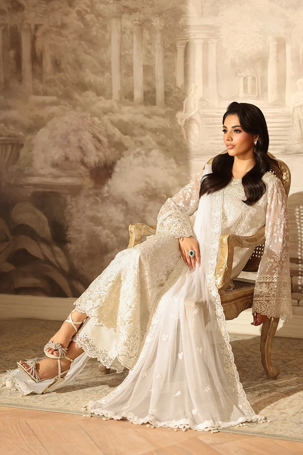 Azure 3 Piece Custom Stitched Suit - White - LB30981