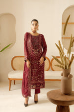 Ramsha 3 Piece Custom Stitched Suit - Maroon - LB28945