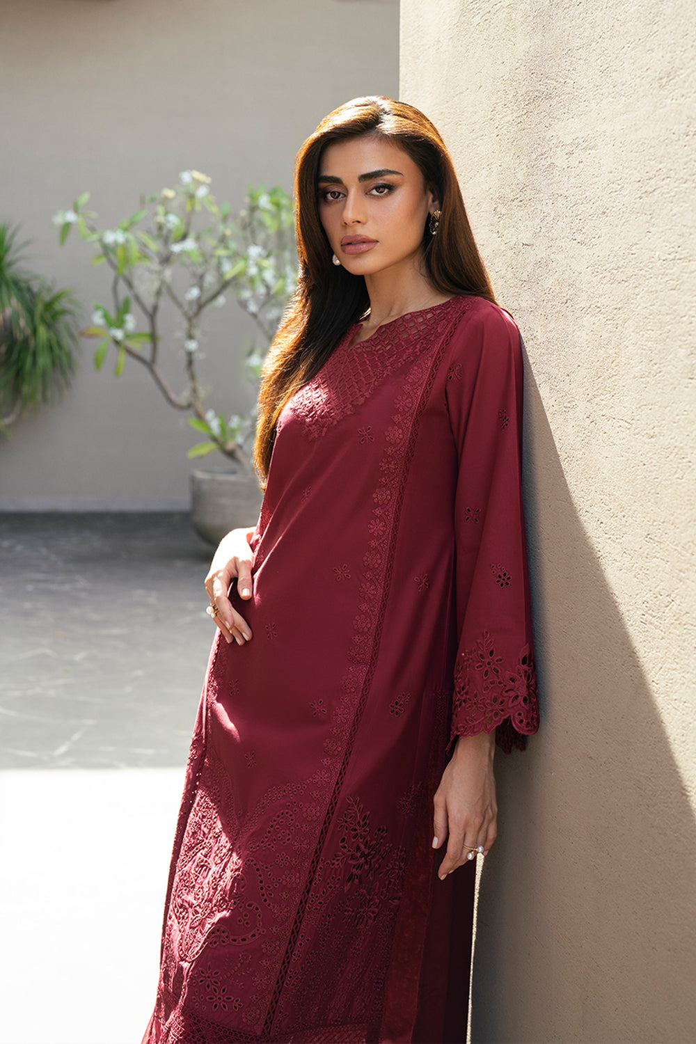 Azure 3 Piece Custom Stitched Suit - Maroon - LB30433