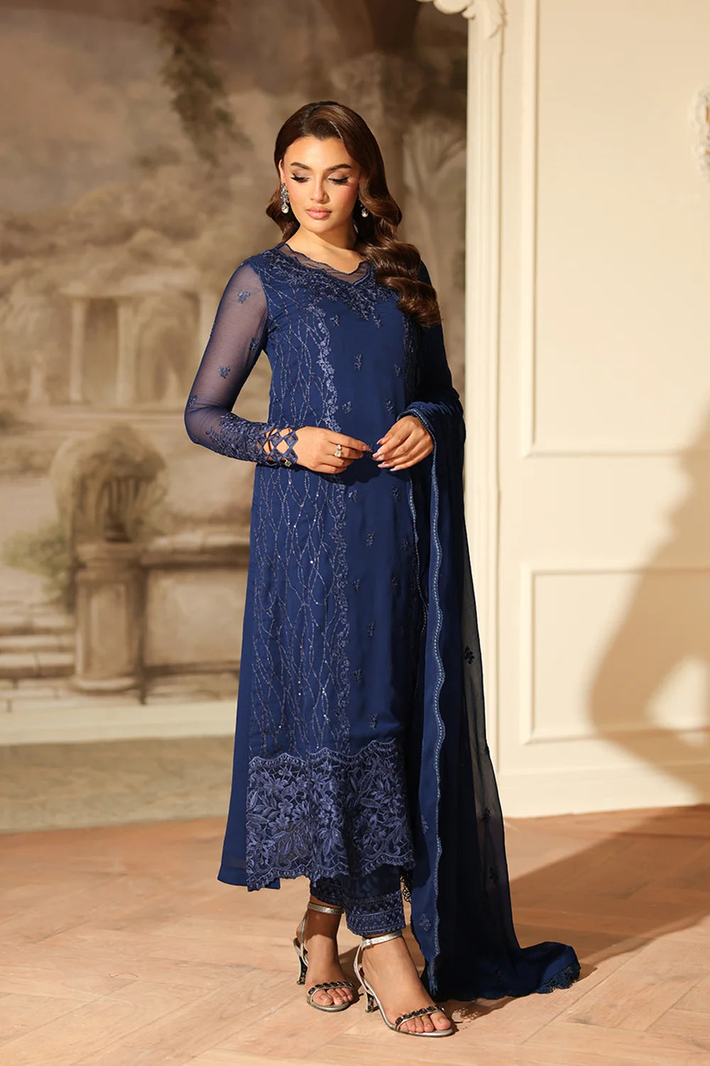 Azure 3 Piece Custom Stitched Suit - Blue - LB30980