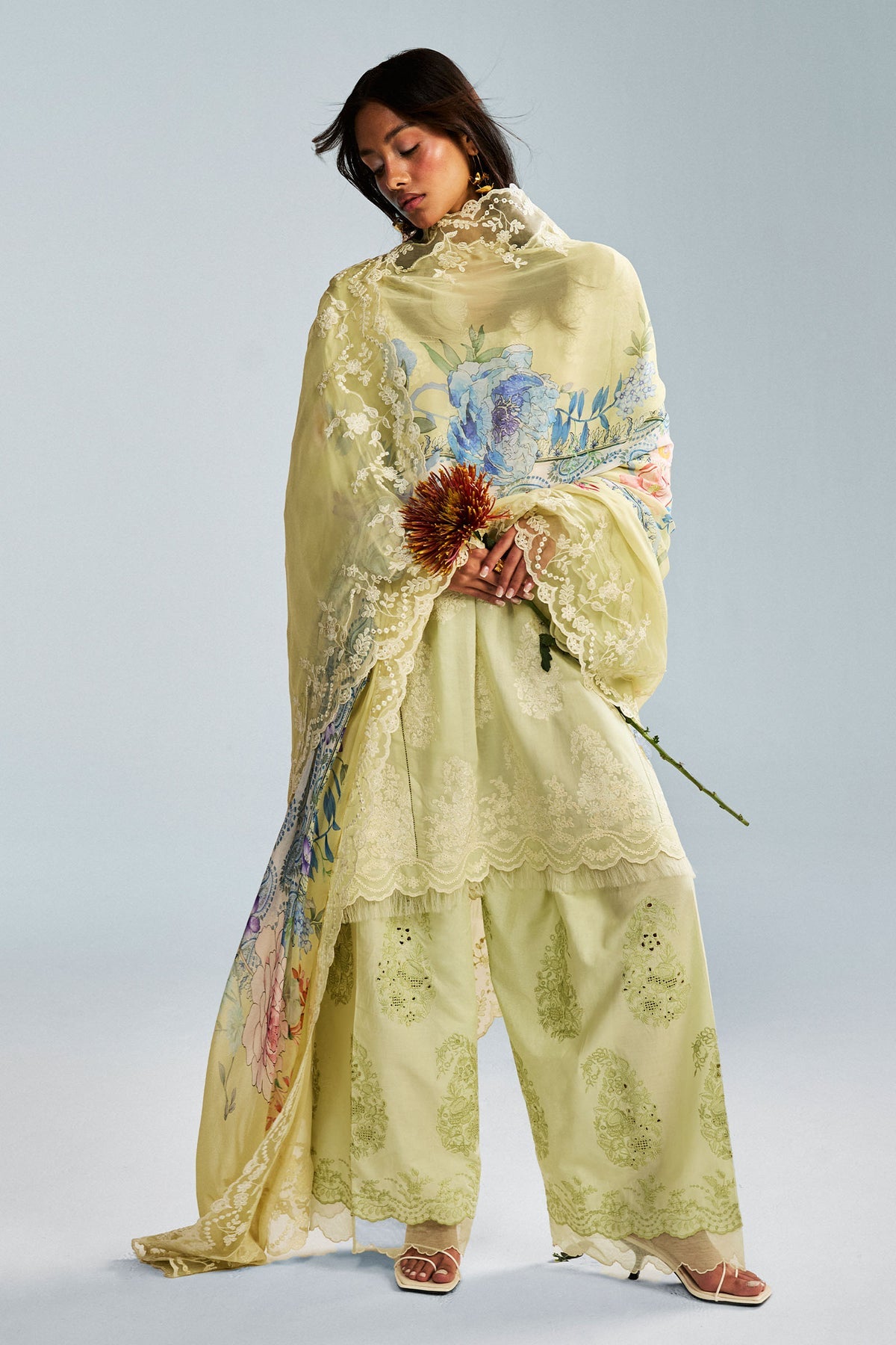 Zara Shahjahan 3 Piece Custom Stitched Suit - Yellow - LB29657