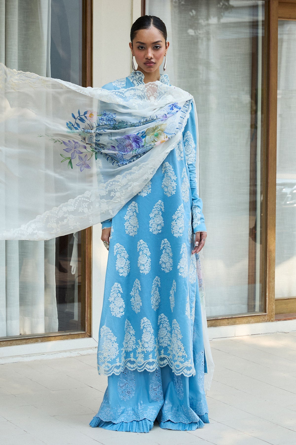 Zara Shahjahan 3 Piece Custom Stitched Suit - Blue - LB29656