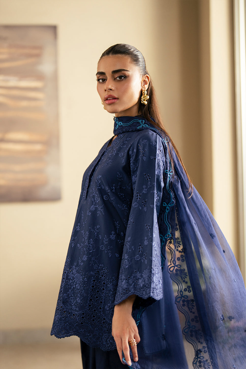 Azure 3 Piece Custom Stitched Suit - Blue - LB30435