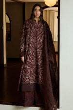 Zara Shahjahan 3 Piece Custom Stitched Suit - Brown - LB29653