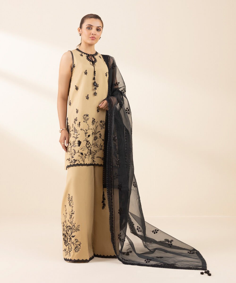 Sapphire 3 Piece Custom Stitched Suit - Beige - LB30168