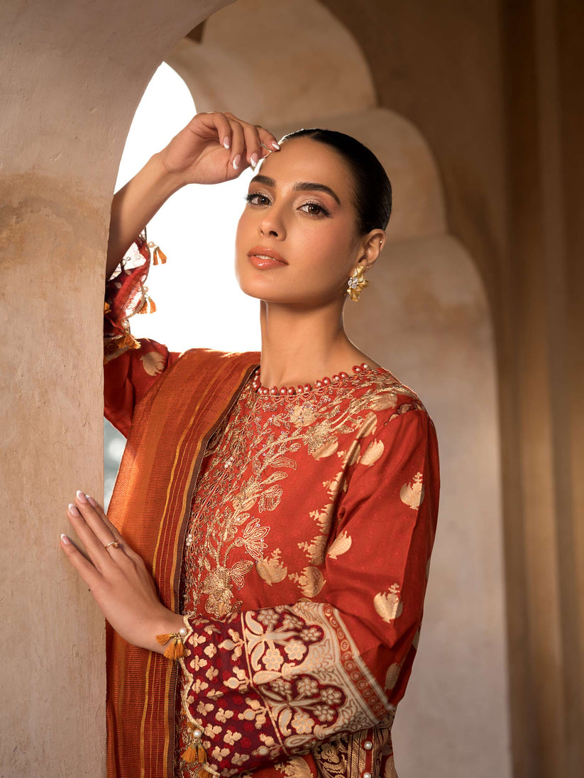 Limelight 3 Piece Custom Stitched Suit - Orange - LB29641