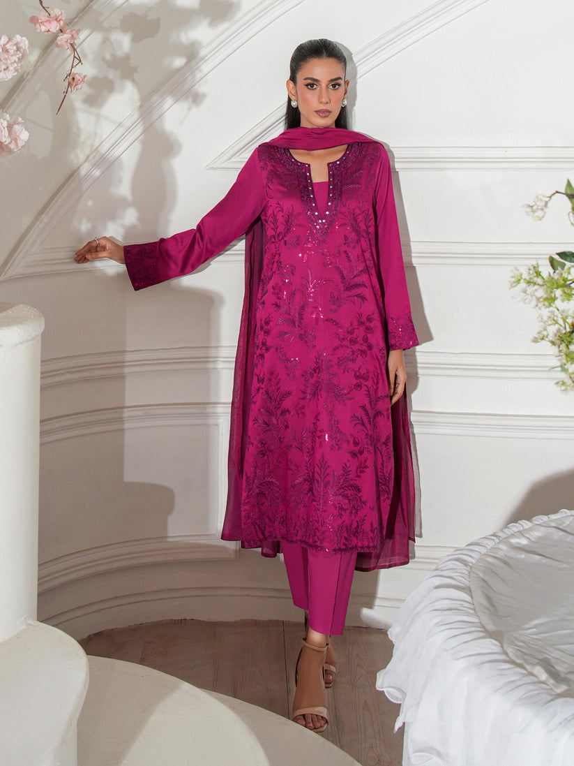 Limelight 3 Piece Custom Stitched Suit - Pink - LB29900