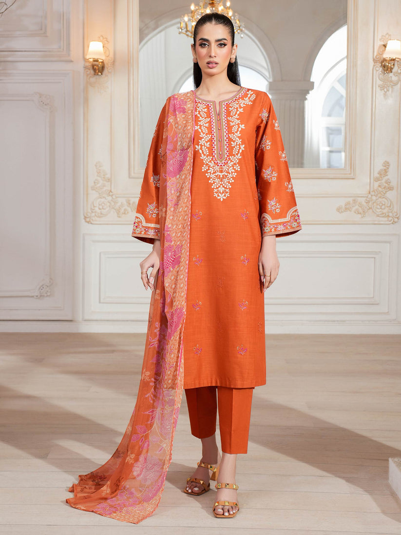 Limelight 3 Piece Custom Stitched Suit - Orange - LB29898
