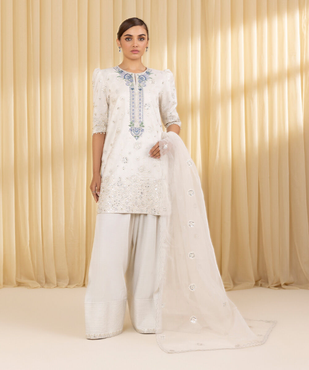 Sapphire 3 Piece Custom Stitched Suit - Off-White - LB30184