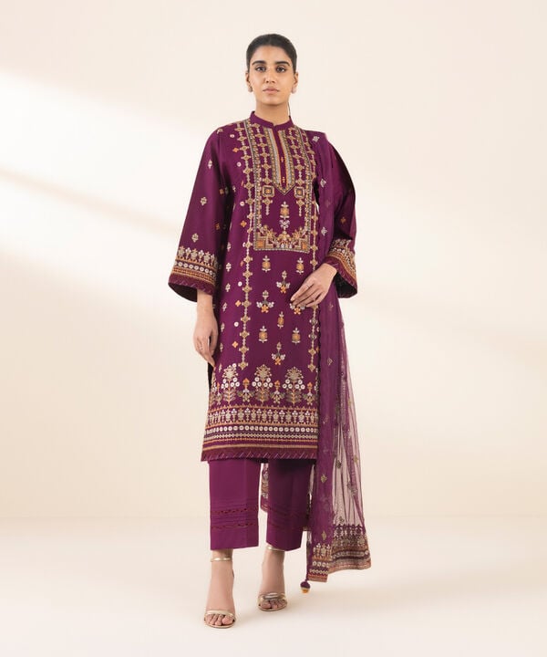 Sapphire 3 Piece Custom Stitched Suit - Purple - LB30113