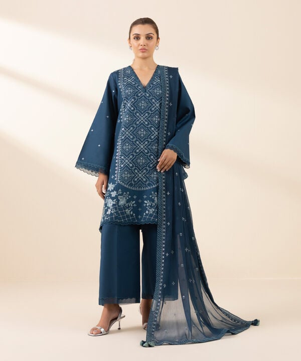 Sapphire 3 Piece Custom Stitched Suit - Blue - LB30097