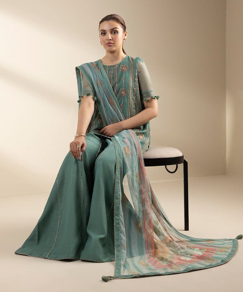 Sapphire 3 Piece Custom Stitched Suit - Green - LB30206