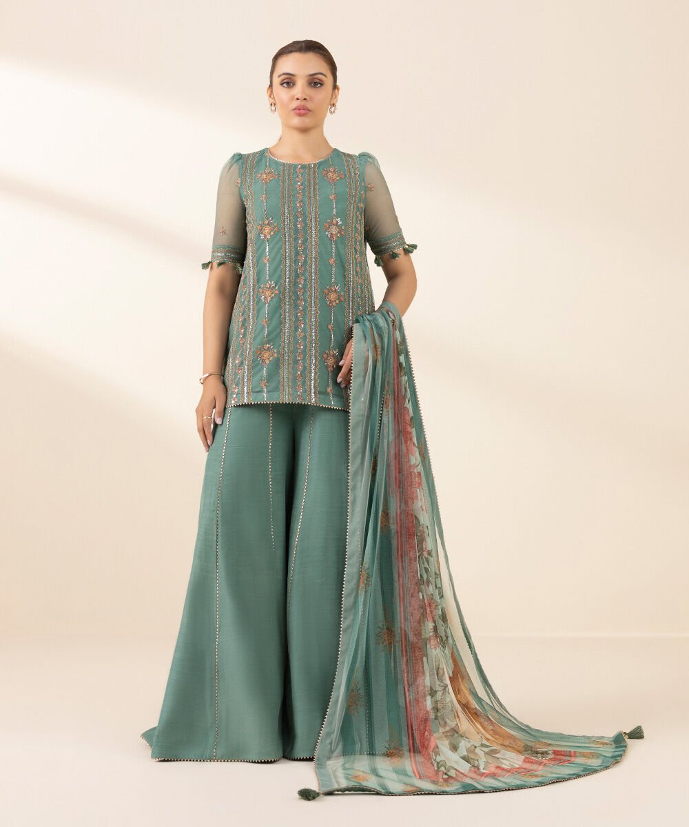 Sapphire 3 Piece Custom Stitched Suit - Green - LB30206