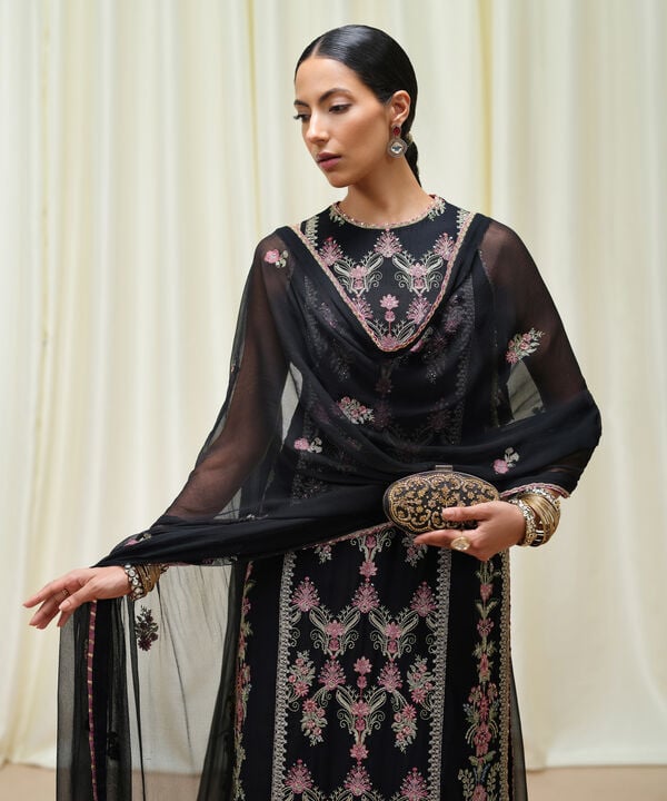 Sapphire 3 Piece Custom Stitched Suit - Black - LB30797