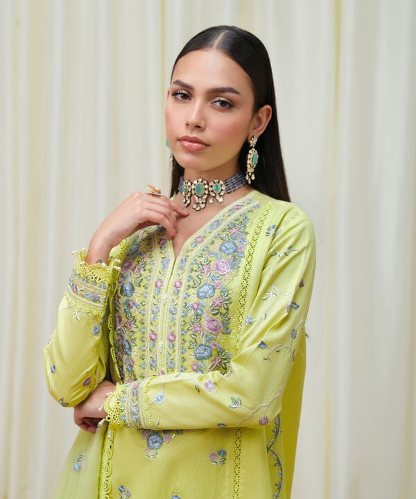 Sapphire 3 Piece Custom Stitched Suit - Yellow - LB30804