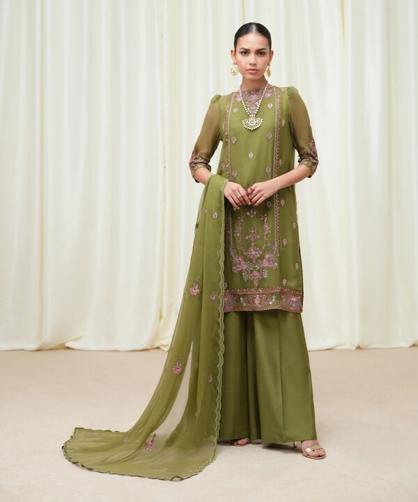 Sapphire 3 Piece Custom Stitched Suit - Green - LB30793