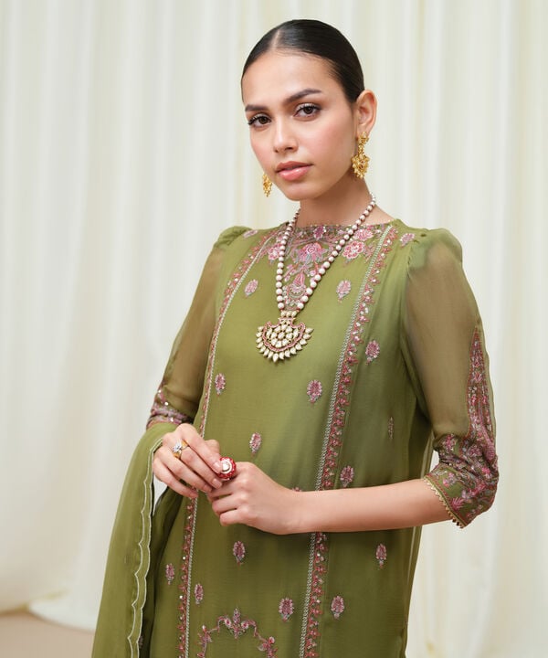 Sapphire 3 Piece Custom Stitched Suit - Green - LB30793
