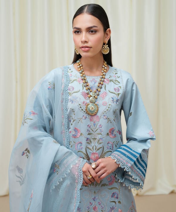 Sapphire 3 Piece Custom Stitched Suit - Blue - LB30821