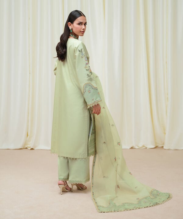 Sapphire 3 Piece Custom Stitched Suit - Green - LB30811