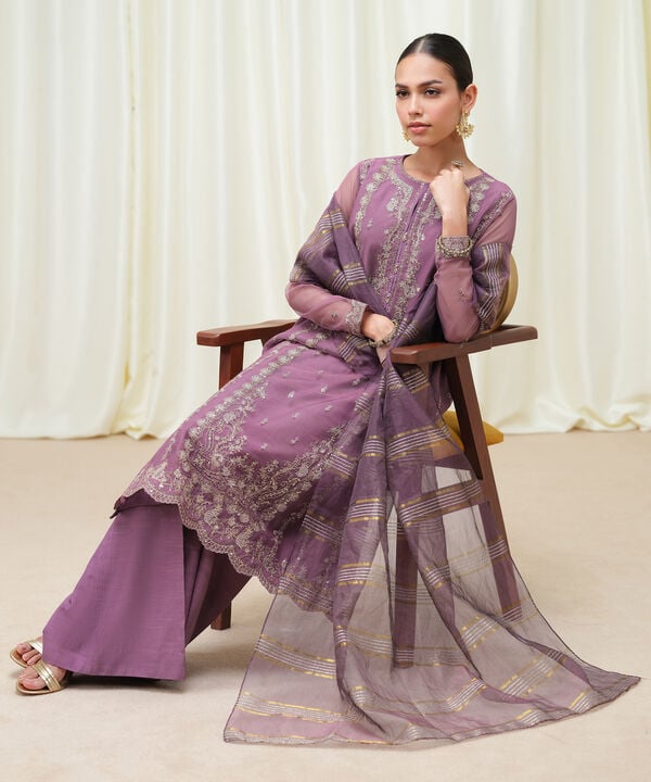 Sapphire 3 Piece Custom Stitched Suit - Purple - LB30809