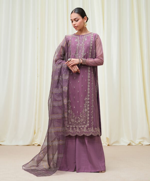 Sapphire 3 Piece Custom Stitched Suit - Purple - LB30809