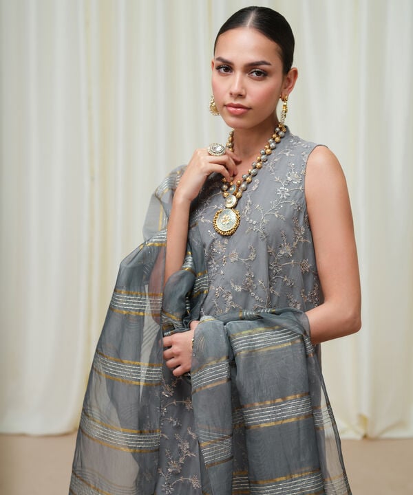 Sapphire 3 Piece Custom Stitched Suit - Gray - LB30791